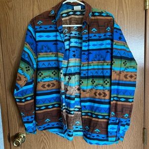 Vintage western Aztec button down shirt
